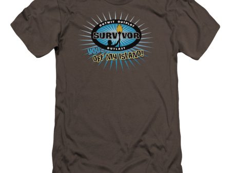 SURVIVOR : OFF MY ISLAND PREMIUM CANVAS ADULT SLIM FIT T-SHIRT 30\1 CHARCOAL LG Online