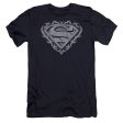 SUPERMAN : TRIBAL STEEL SHIELD PREMIUM CANVAS ADULT SLIM FIT T-SHIRT 30\1 NAVY MD Discount