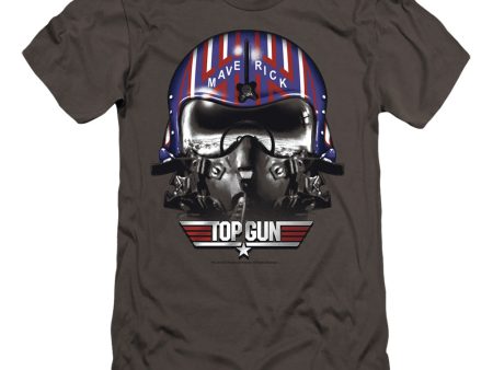 TOP GUN : MAVERICK HELMET PREMIUM CANVAS ADULT SLIM FIT T-SHIRT 30\1 CHARCOAL SM For Cheap