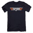 TOP GUN : DISTRESSED LOGO PREMIUM CANVAS ADULT SLIM FIT T-SHIRT 30\1 NAVY SM Discount