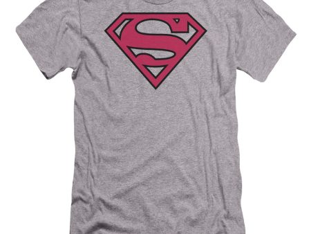 SUPERMAN : RED AND BLACK SHIELD PREMIUM CANVAS ADULT SLIM FIT T-SHIRT 30\1 ATHLETIC HEATHER XL Supply