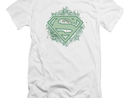 SUPERMAN : ORNATE SHIELD PREMIUM CANVAS ADULT SLIM FIT T-SHIRT 30\1 WHITE MD Online Sale