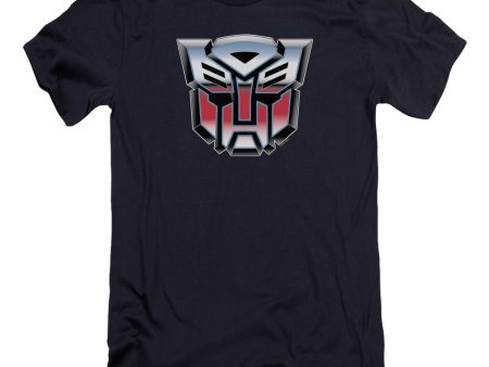 TRANSFORMERS : AUTOBOT AIRBRUSH LOGO PREMIUM CANVAS ADULT SLIM FIT T-SHIRT 30\1 Navy XL Discount