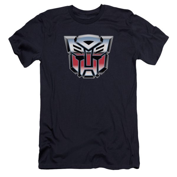 TRANSFORMERS : AUTOBOT AIRBRUSH LOGO PREMIUM CANVAS ADULT SLIM FIT T-SHIRT 30\1 Navy XL Discount