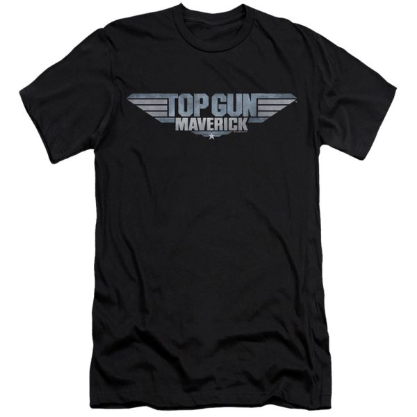 TOP GUN : MAVERICK : MAVERICK LOGO  PREMIUM CANVAS ADULT SLIM FIT T-SHIRT 30\1 Black 2X Hot on Sale