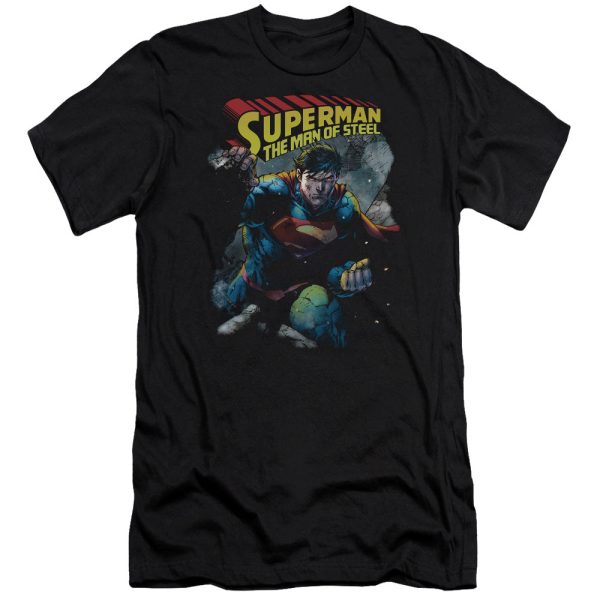 SUPERMAN : THROUGH THE RUBBLE PREMIUM CANVAS ADULT SLIM FIT T-SHIRT 30\1 BLACK SM For Cheap