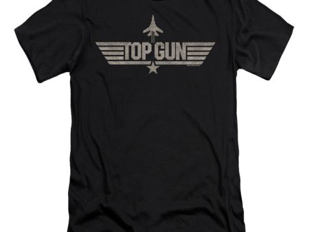 TOP GUN : MONOTONED LOGO PREMIUM CANVAS ADULT SLIM FIT T-SHIRT 30\1 Black XL Hot on Sale