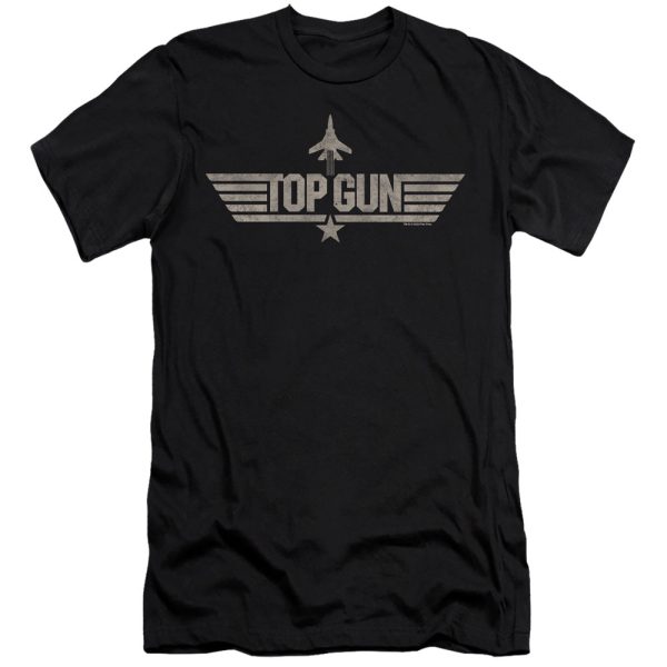 TOP GUN : MONOTONED LOGO PREMIUM CANVAS ADULT SLIM FIT T-SHIRT 30\1 Black XL Hot on Sale