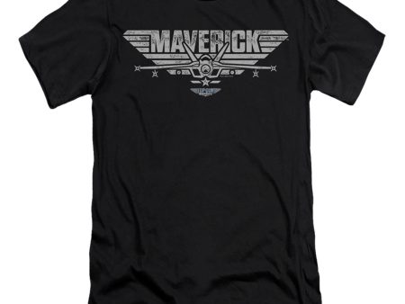 TOP GUN : MAVERICK : MAVERICK PLANE LOGO  PREMIUM CANVAS ADULT SLIM FIT T-SHIRT 30\1 Black XL Cheap