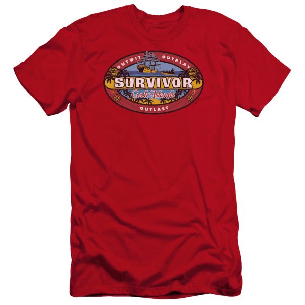 SURVIVOR : COOK ISLANDS PREMIUM CANVAS ADULT SLIM FIT T-SHIRT 30\1 RED 2X Supply