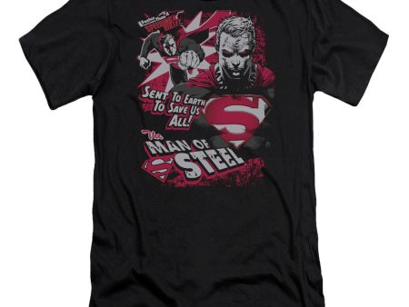 SUPERMAN : SAVE US ALL PREMIUM CANVAS ADULT SLIM FIT T-SHIRT 30\1 BLACK XL Online Sale