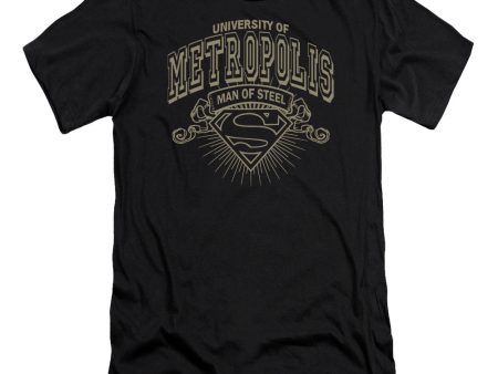 SUPERMAN : UNIVERSITY OF METROPOLIS PREMIUM CANVAS ADULT SLIM FIT T-SHIRT 30\1 BLACK 2X For Cheap