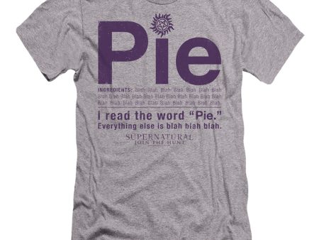 SUPERNATURAL : PIE  PREMIUM CANVAS ADULT SLIM FIT T-SHIRT 30\1 Athletic Heather SM Online Hot Sale