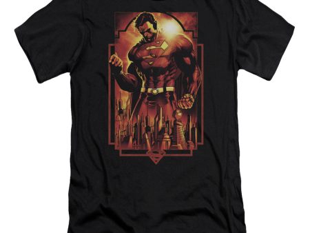 SUPERMAN : METROPOLIS DECO PREMIUM CANVAS ADULT SLIM FIT T-SHIRT 30\1 BLACK 2X Fashion