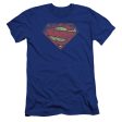 SUPERMAN : NEW 52 SHIELD PREMIUM CANVAS ADULT SLIM FIT T-SHIRT 30\1 ROYAL BLUE LG Hot on Sale