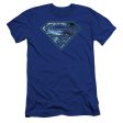 SUPERMAN : ON ICE SHIELD PREMIUM CANVAS ADULT SLIM FIT T-SHIRT 30\1 ROYAL BLUE XL Online now