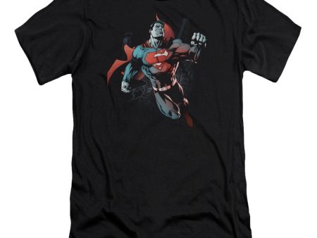 SUPERMAN : UP IN THE SKY PREMIUM CANVAS ADULT SLIM FIT T-SHIRT 30\1 BLACK 2X Online Sale