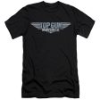 TOP GUN : MAVERICK : MAVERICK LOGO  PREMIUM CANVAS ADULT SLIM FIT T-SHIRT 30\1 Black SM Online Sale