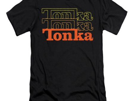 TONKA : FUZZED REPEAT  PREMIUM CANVAS ADULT SLIM FIT T-SHIRT 30\1 Black SM on Sale