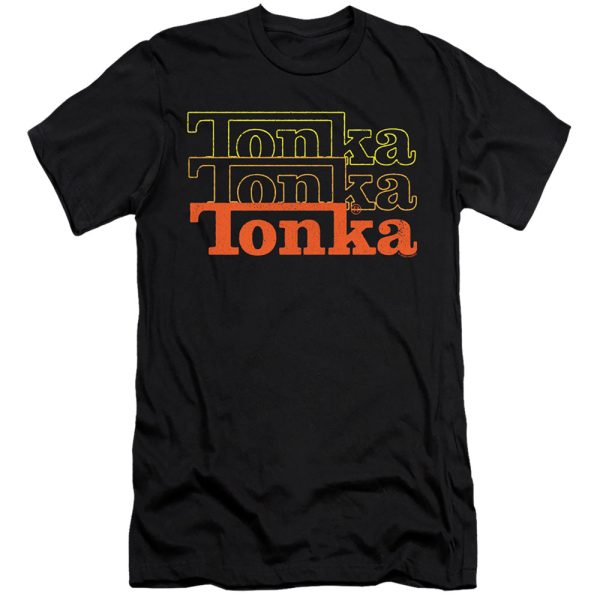 TONKA : FUZZED REPEAT  PREMIUM CANVAS ADULT SLIM FIT T-SHIRT 30\1 Black SM on Sale