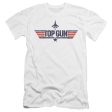 TOP GUN : LOGO WHITE PREMIUM CANVAS ADULT SLIM FIT T-SHIRT 30\1 White MD For Discount