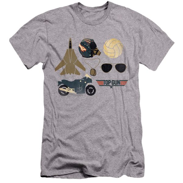 TOP GUN : ITEMS PREMIUM CANVAS ADULT SLIM FIT T-SHIRT 30\1 ATHLETIC HEATHER SM Sale