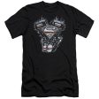 SUPERMAN : V TWIN LOGO PREMIUM CANVAS ADULT SLIM FIT T-SHIRT 30\1 BLACK 2X Cheap