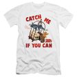 TOM AND JERRY MOVIE : CATCH ME IF YOU CAN  PREMIUM CANVAS ADULT SLIM FIT T-SHIRT 30\1 White XL Cheap