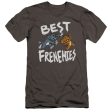 TOM AND JERRY MOVIE : BEST FRENEMIES  PREMIUM CANVAS ADULT SLIM FIT T-SHIRT 30\1 Charcoal SM For Discount