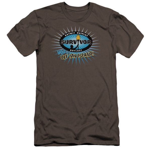 SURVIVOR : OFF MY ISLAND PREMIUM CANVAS ADULT SLIM FIT T-SHIRT 30\1 CHARCOAL 2X Supply