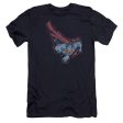 SUPERMAN : SCRIBBLE AND SOAR PREMIUM CANVAS ADULT SLIM FIT T-SHIRT 30\1 NAVY MD Hot on Sale