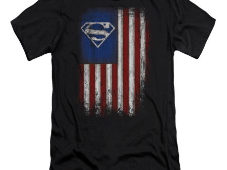 SUPERMAN : OLD GLORY SHIELD PREMIUM CANVAS ADULT SLIM FIT T-SHIRT 30\1 Black XL Cheap