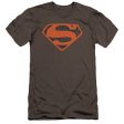 SUPERMAN : VINTAGE SHIELD COLLAGE PREMIUM CANVAS ADULT SLIM FIT T-SHIRT 30\1 Charcoal XL on Sale