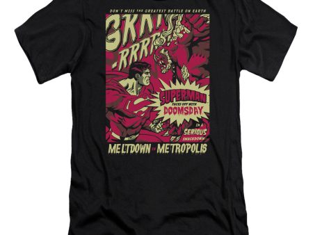 SUPERMAN : METROPOLIS MELTDOWN PREMIUM CANVAS ADULT SLIM FIT T-SHIRT 30\1 BLACK SM Supply