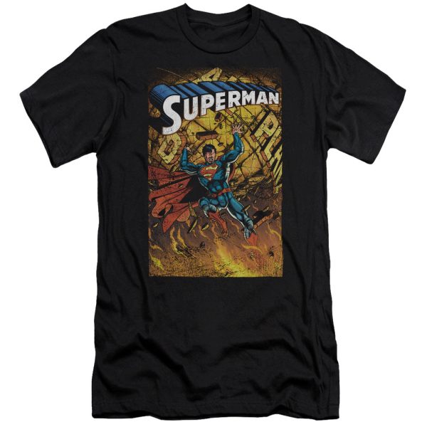 SUPERMAN : ONE PREMUIM CANVAS ADULT SLIM FIT T-SHIRT 30\1 Black SM Online now