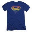 SUPERMAN : PRISMATIC SHIELD PREMIUM CANVAS ADULT SLIM FIT T-SHIRT 30\1 ROYAL BLUE 2X Sale