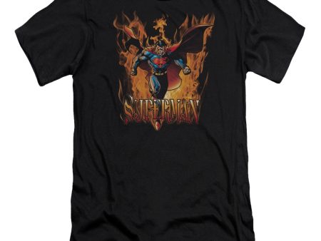 SUPERMAN : THROUGH THE FIRE PREMIUM CANVAS ADULT SLIM FIT T-SHIRT 30\1 BLACK SM Discount