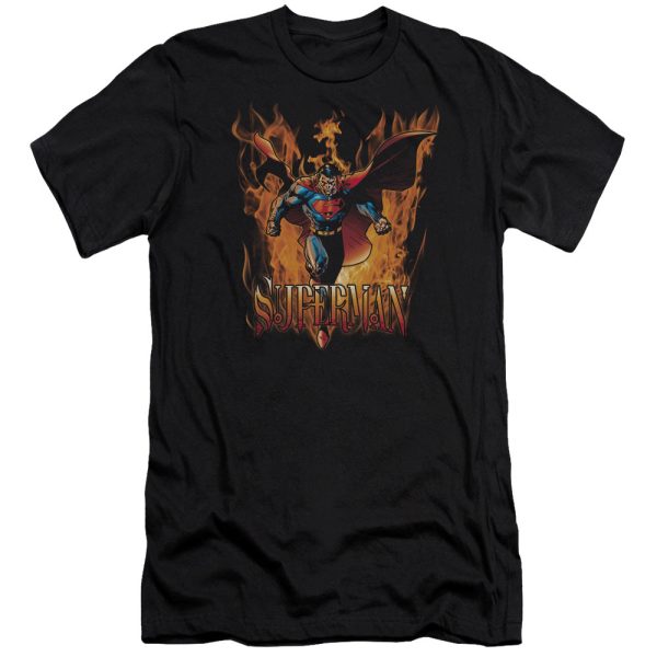 SUPERMAN : THROUGH THE FIRE PREMIUM CANVAS ADULT SLIM FIT T-SHIRT 30\1 BLACK SM Discount