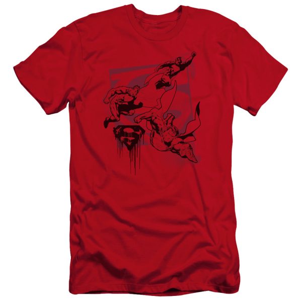 SUPERMAN : OMNIPRESENT PREMIUM CANVAS ADULT SLIM FIT T-SHIRT 30\1 RED LG Online Hot Sale