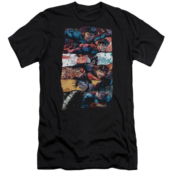 SUPERMAN : TORN COLLAGE PREMIUM CANVAS ADULT SLIM FIT T-SHIRT 30\1 BLACK XL For Discount