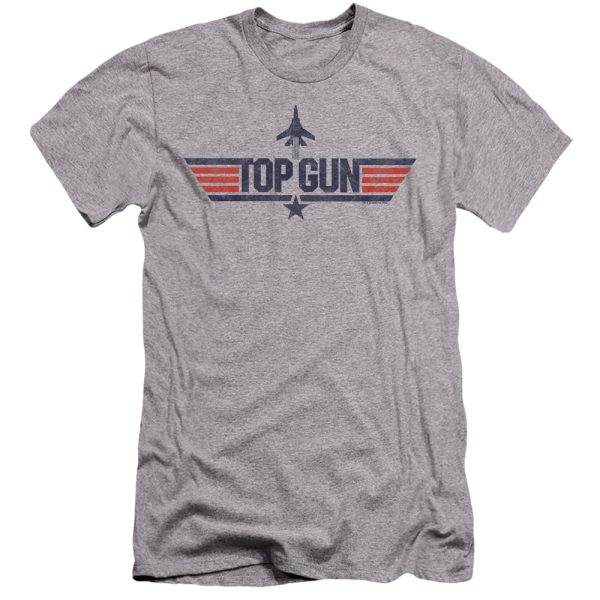 TOP GUN : LOGO GREY PREMIUM CANVAS ADULT SLIM FIT T-SHIRT 30\1 Athletic Heather SM Online