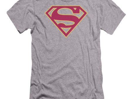 SUPERMAN : RED AND GOLD SHIELD PREMIUM CANVAS ADULT SLIM FIT T-SHIRT 30\1 ATHLETIC HEATHER XL Online