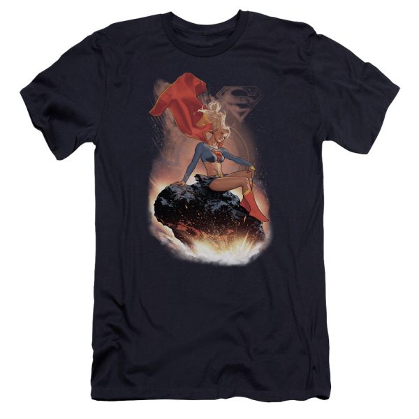 SUPERMAN : RIDE IT OUT PREMUIM CANVAS ADULT SLIM FIT T-SHIRT 30\1 Navy 2X on Sale