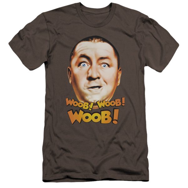 THREE STOOGES : WOOB WOOB WOOB PREMIUM CANVAS ADULT SLIM FIT T-SHIRT 30\1 CHARCOAL MD on Sale