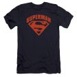 SUPERMAN : SUPER SHIELD PREMIUM CANVAS ADULT SLIM FIT T-SHIRT 30\1 NAVY MD on Sale