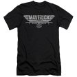 TOP GUN : MAVERICK : MAVERICK PLANE LOGO  PREMIUM CANVAS ADULT SLIM FIT T-SHIRT 30\1 Black SM For Discount