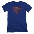 SUPERMAN : LITTLE LOGOS PREMIUM CANVAS ADULT SLIM FIT T-SHIRT 30\1 ROYAL BLUE MD Sale