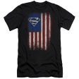 SUPERMAN : OLD GLORY SHIELD PREMIUM CANVAS ADULT SLIM FIT T-SHIRT 30\1 Black 2X For Discount