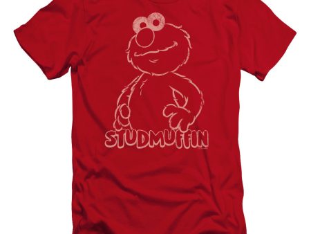 SESAME STREET : STUDMUFFIN PREMIUM CANVAS ADULT SLIM FIT T-SHIRT 30\1 RED SM Online Sale