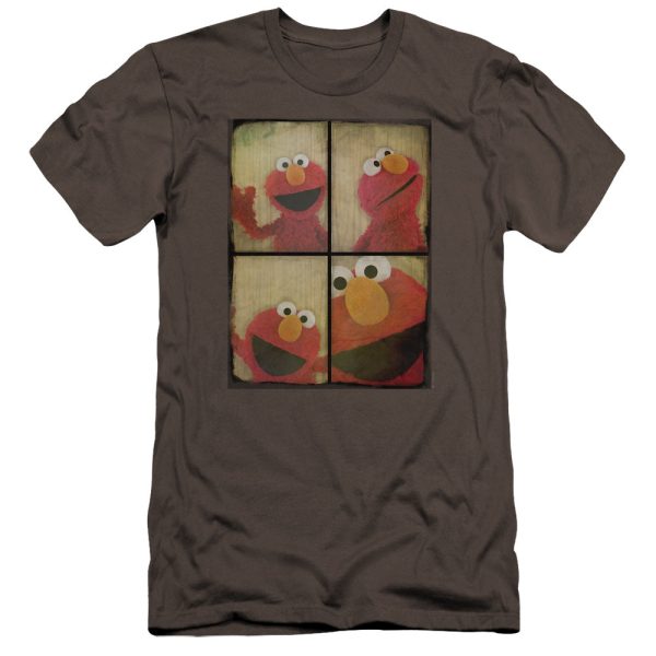 SESAME STREET : PHOTO BOOTH ELMO PREMIUM CANVAS ADULT SLIM FIT T-SHIRT 30\1 CHARCOAL MD For Cheap